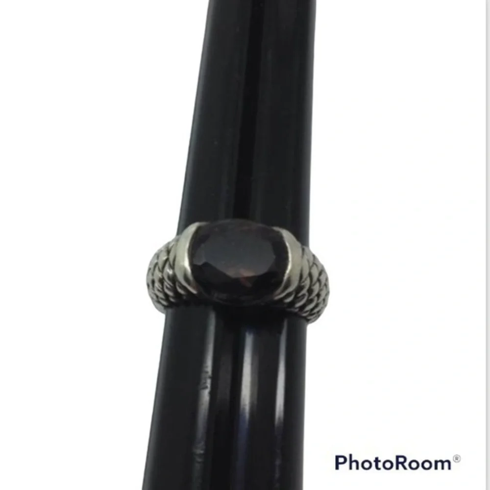 Smoky quartz sterling silver Designer ring size 5.25
